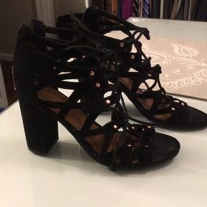 Black block heels. Size 8.